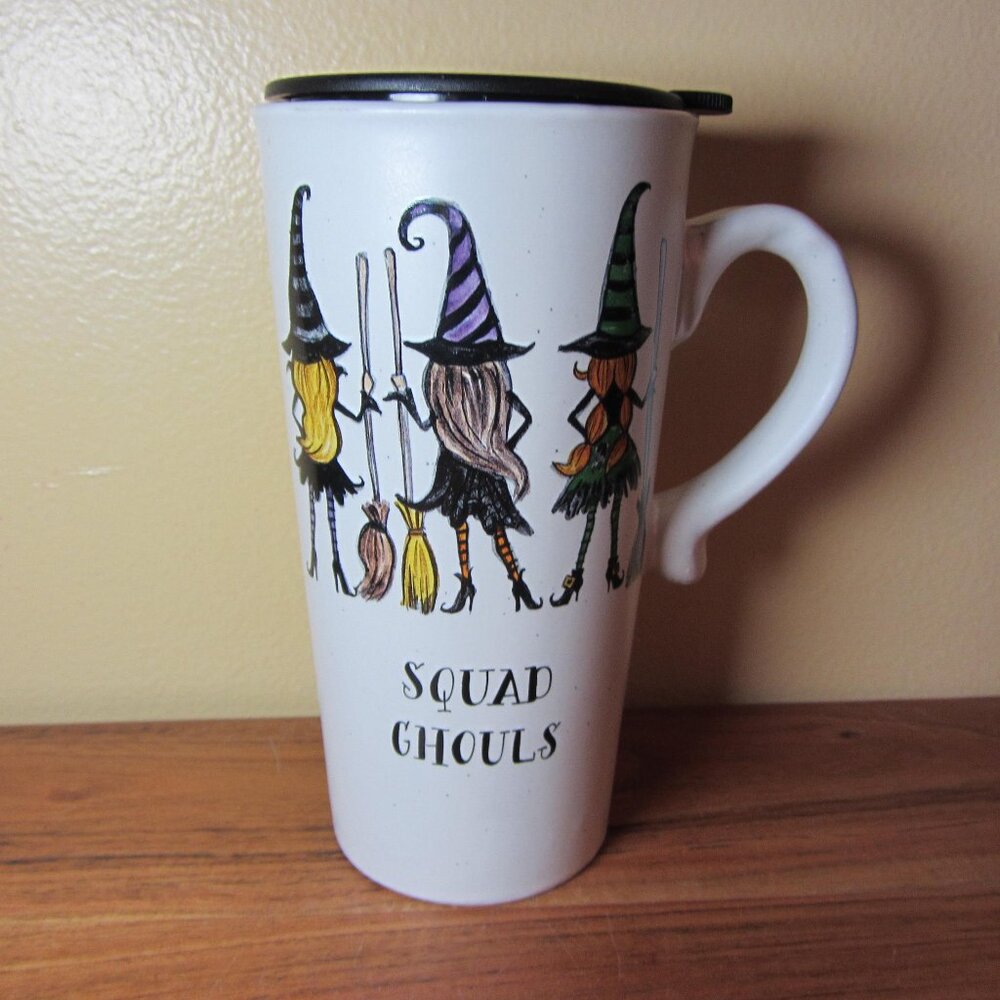 *BOGO mugs* 20 oz cobwebs & cauldrons squad ghouls travel mug (W4150)